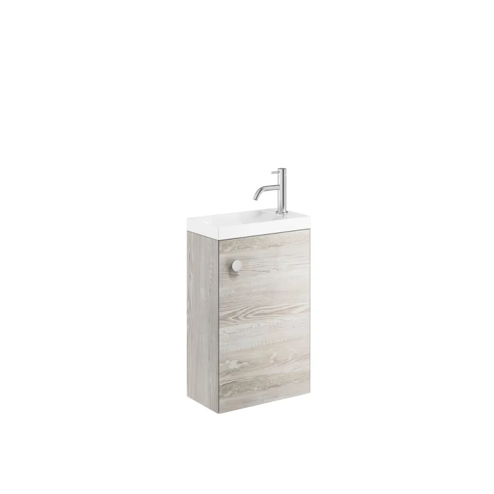 Crosswater Alo Cloakroom Unit 400 x 220mm Nordic Oak detail view - Image 2