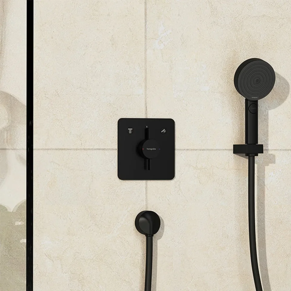Hansgrohe Duoturn Q Mixer For Concealed Installation For 2 Functions Matt Black detail view - Image 2