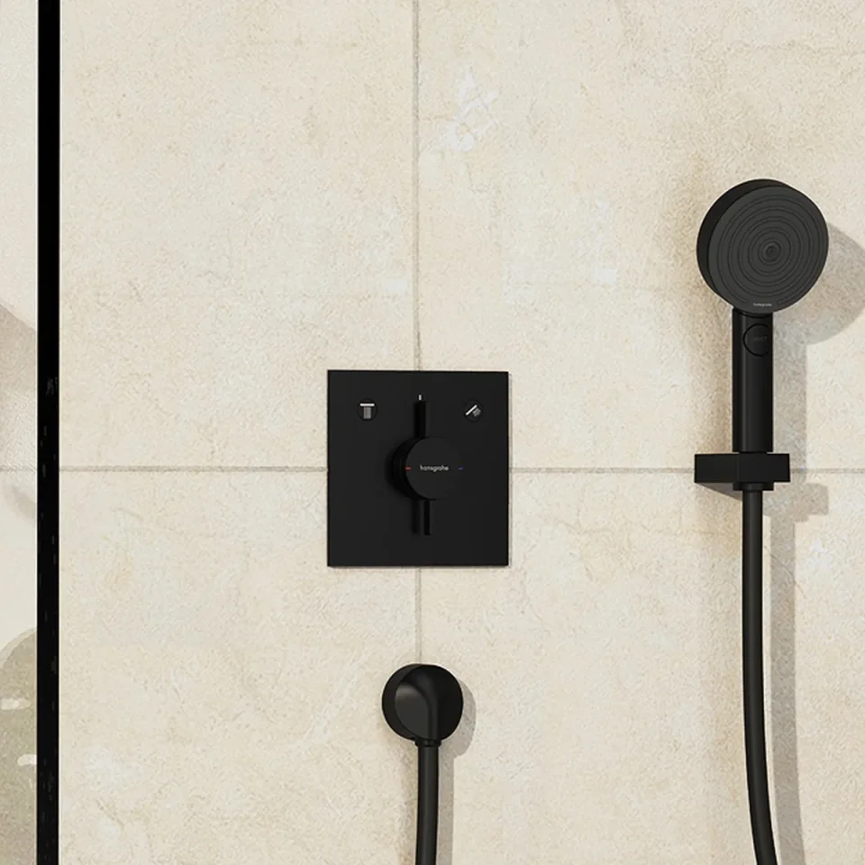 Hansgrohe Duoturn E Mixer For Concealed Installation For 2 Functions Matt Black detail view - Image 2