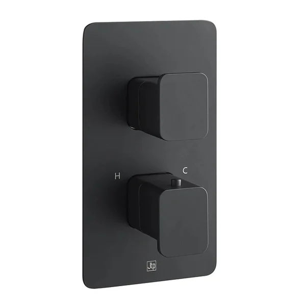 Just Taps Hix Thermostatic Shower Valve Two Option Matt Black