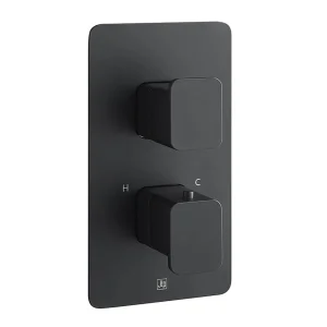 Just Taps Hix Thermostatic Shower Valve Two Option Matt Black