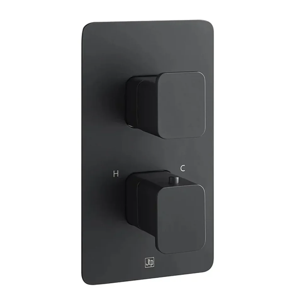 Just Taps Hix Thermostatic Shower Valve Two Option Matt Black product image - Image 1