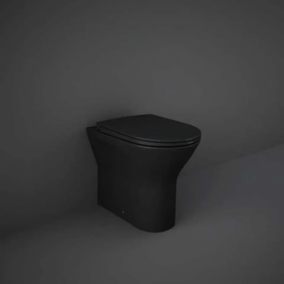 Rak Feeling Rimless Back To Wall Pan In Matt Black product image - Image 1