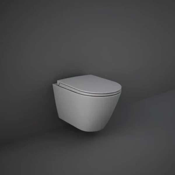 Rak Feeling Rimless Wall Hung Pan In Matt Grey