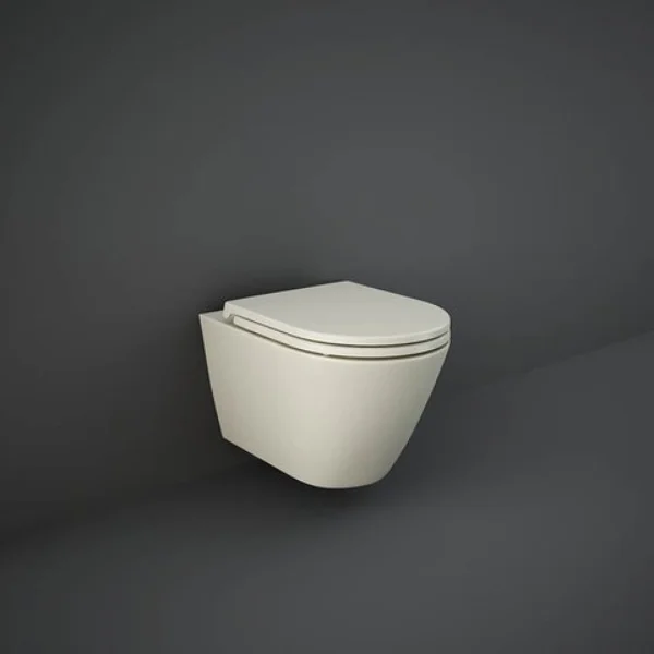 Rak Feeling Rimless Wall Hung Pan In Matt Greige