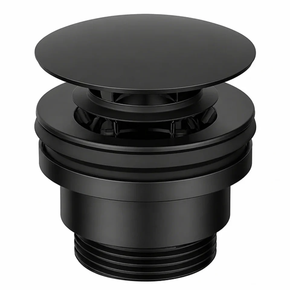 Burlington Universal Click Clack Basin Waste Matt Black product image - Image 1