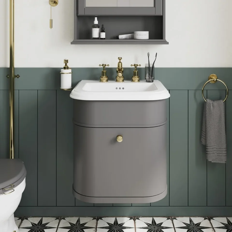 Burlington Chalfont Single Drawer Unit 550mm Grey product image - Image 1