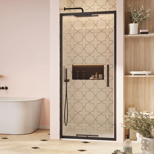 Crosswater Asura 8mm Infold Door 800 Matt Black