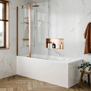 Crosswater 6mm Double Bath Screen 1150 Brushed Bronze