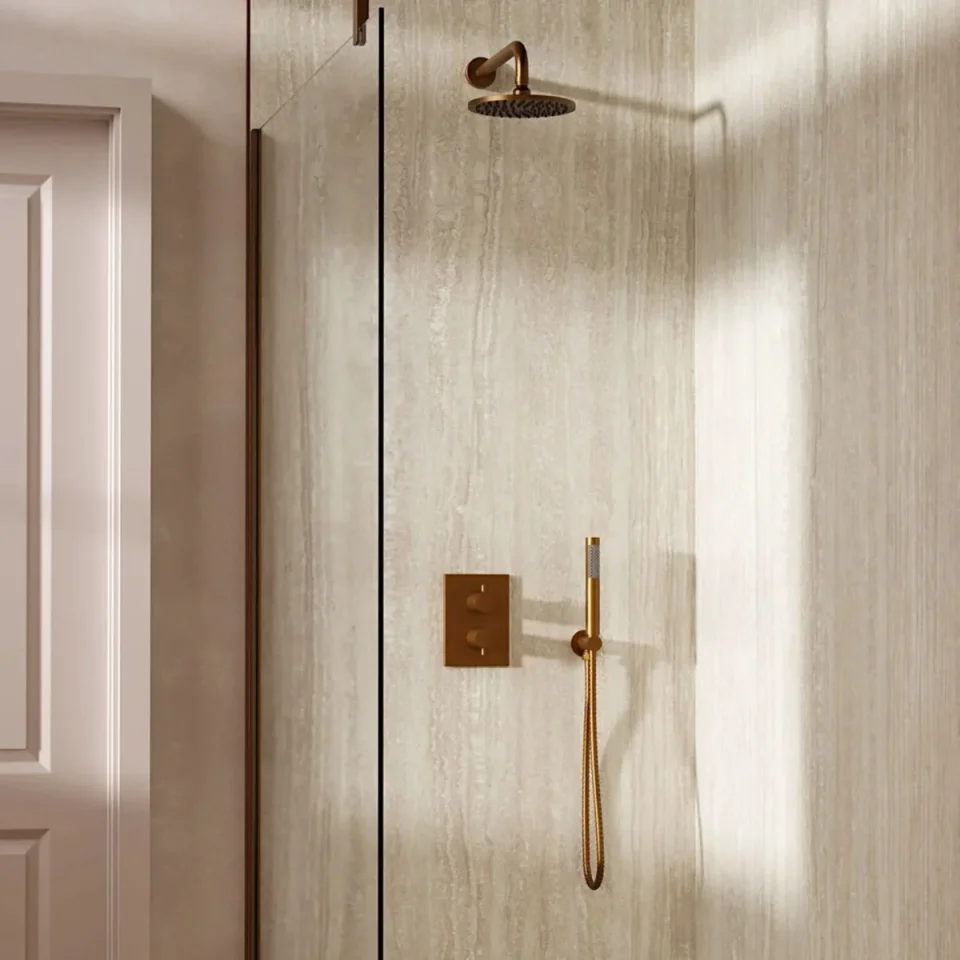 Crosswater Crossbox Shower Set 3 Brushed Bronze 200mm product image - Image 1