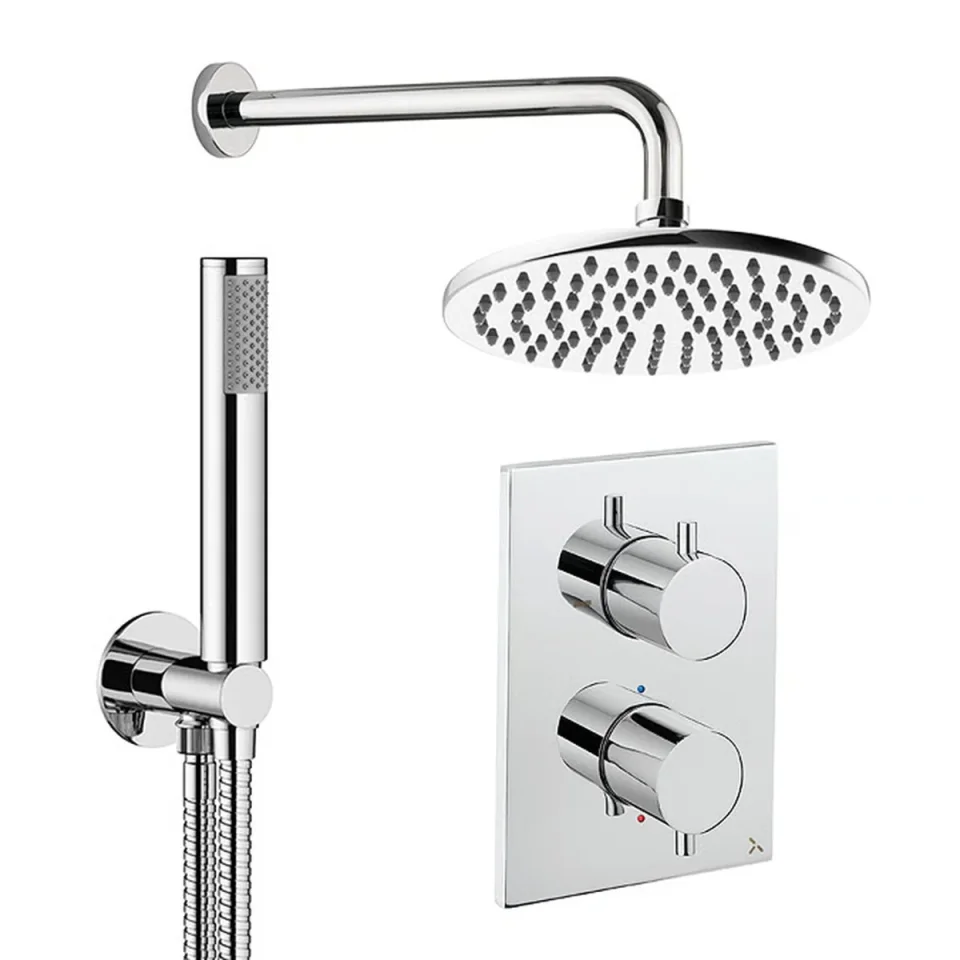 Crosswater Crossbox Shower Set 3 Chrome 200mm detail view - Image 2