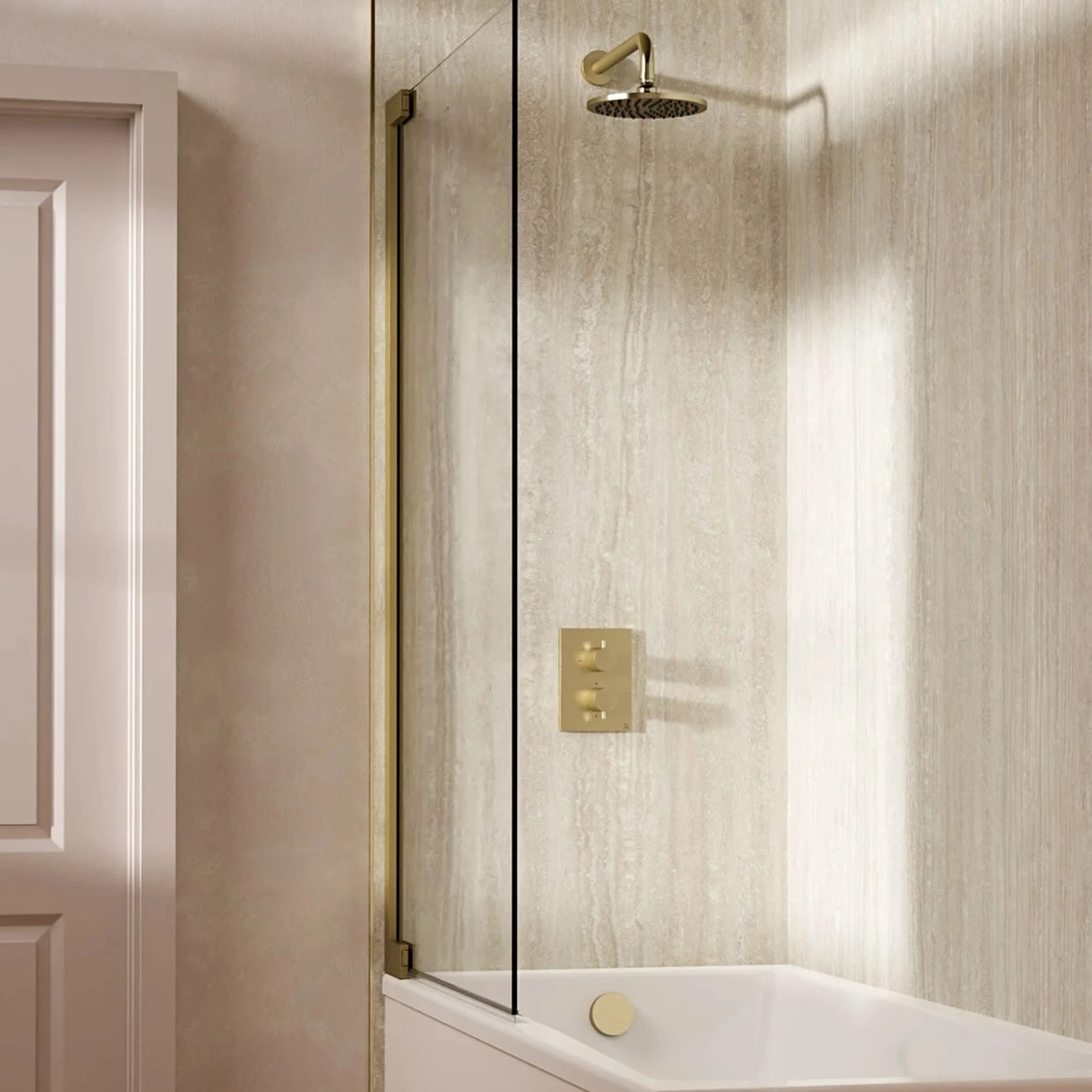 Crosswater Crossbox Shower Set 7 Brushed Brass 200mm