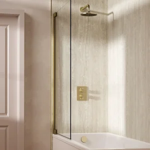 Crosswater Crossbox Shower Set 7 Brushed Brass 200mm