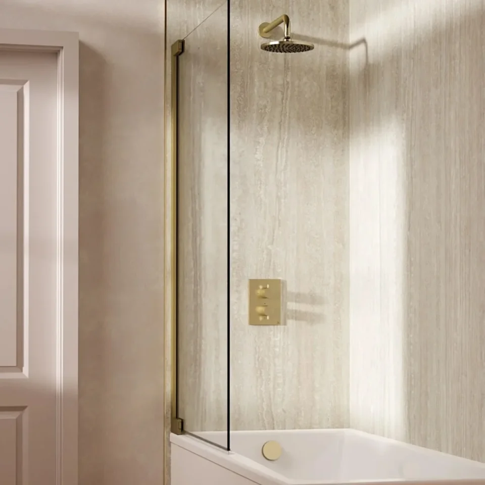 Crosswater Crossbox Shower Set 7 Brushed Brass 200mm product image - Image 1