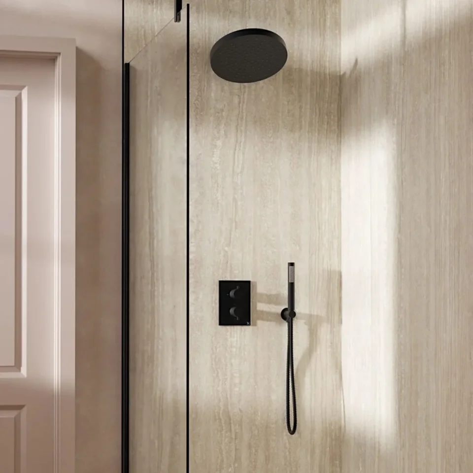Crosswater Crossbox Shower Set 8 Matt Black product image - Image 1