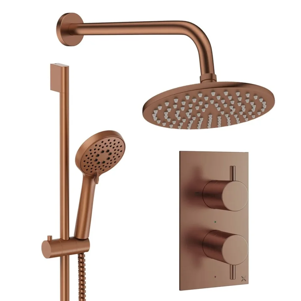 Crosswater Design Shower Set 4 Brushed Bronze 200mm product image - Image 1