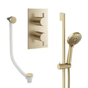 Crosswater Design Shower Set 6 Brushed Brass