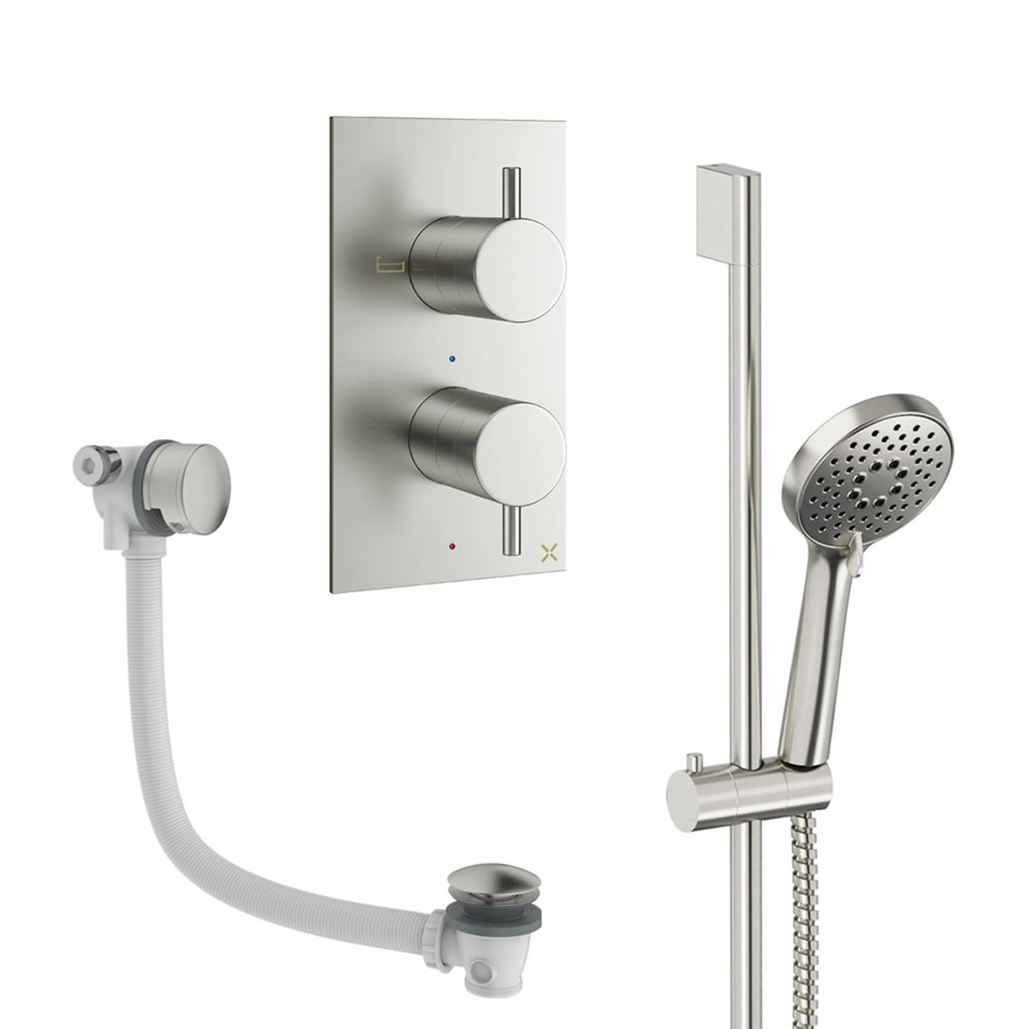 Crosswater Design Shower Set 6 Brushed Nickel