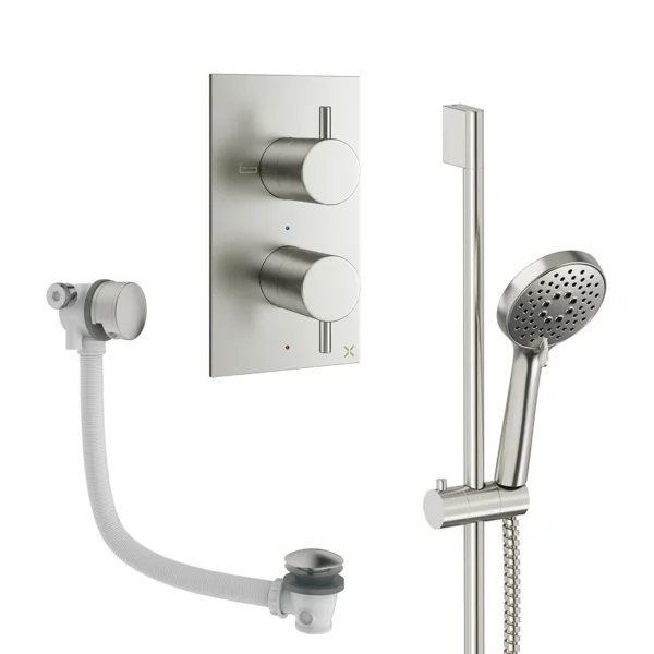 Crosswater Design Shower Set 6 Brushed Nickel