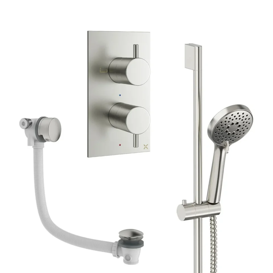 Crosswater Design Shower Set 6 Brushed Nickel product image - Image 1