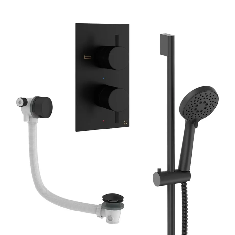 Crosswater Design Shower Set 6 Matt Black product image - Image 1
