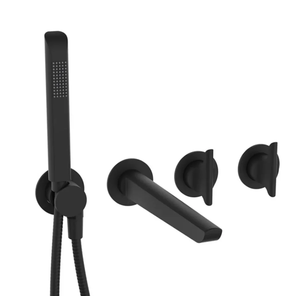 Crosswater Module Foile 2 Handle With Bath Spout & Handshower Matt Black product image - Image 1