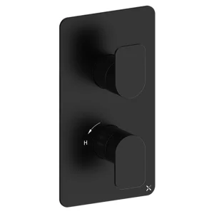 Crosswater Fuse 1 Outlet 2 Handle Valve & Trimset Matt Black