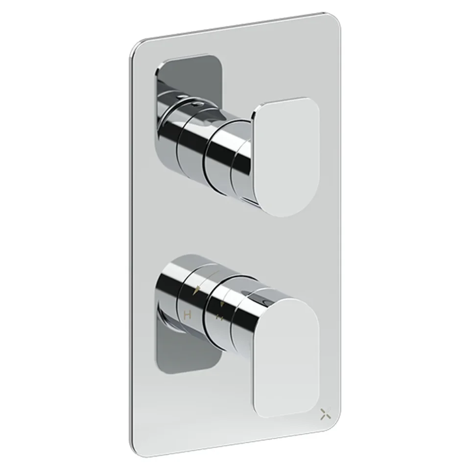 Crosswater Fuse 2 Outlet 2 Handle Valve & Trimset Chrome product image - Image 1