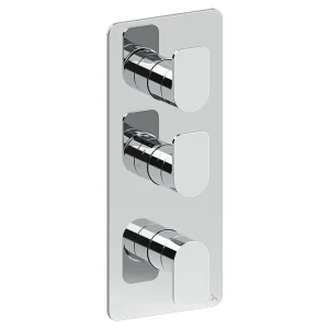 Crosswater Fuse 2 Outlet 3 Handle Portrait Valve & Trimset Chrome