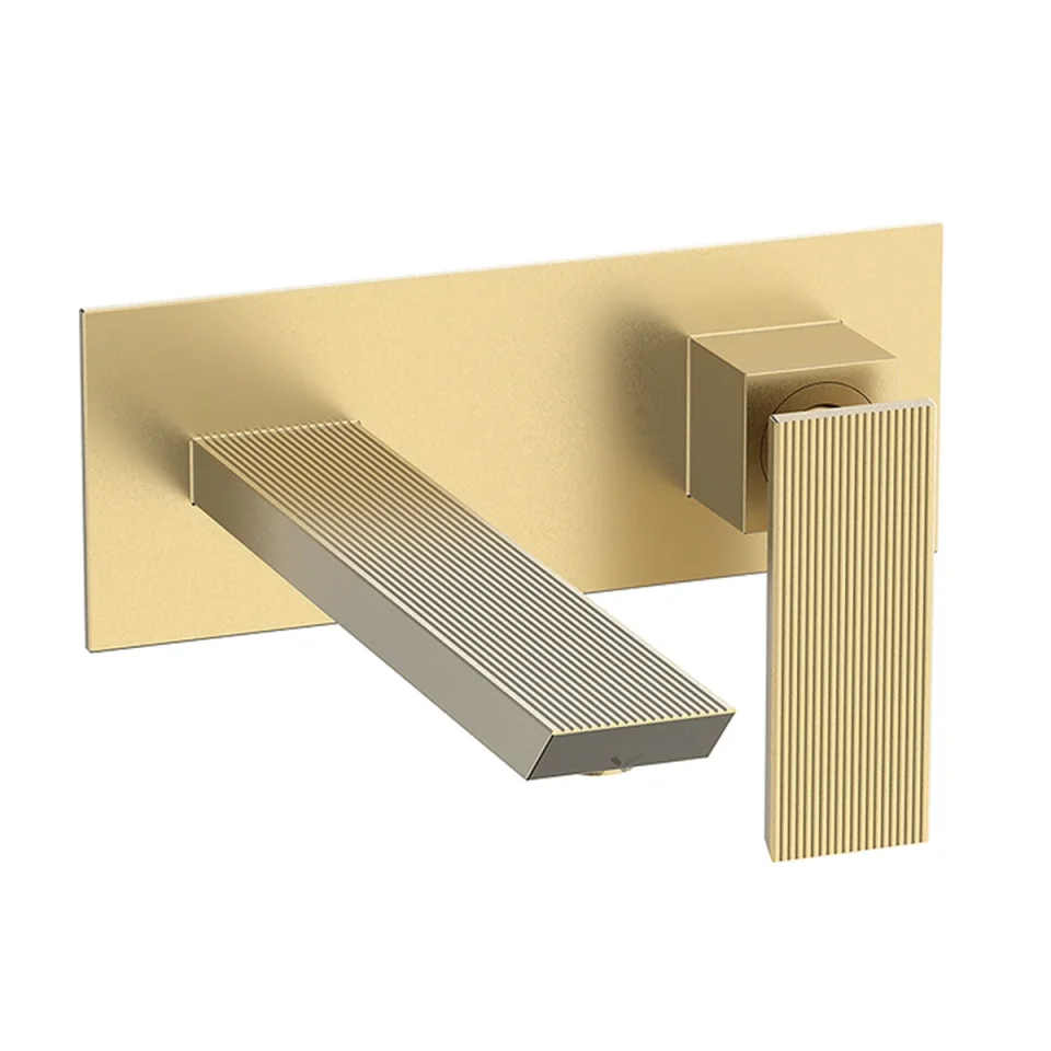 Crosswater Limit 2h Basin Set Wall Mounted Brushed Brass product image - Image 1