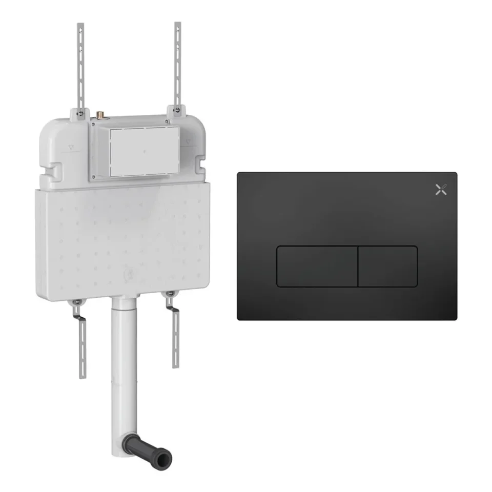 Crosswater Mpro Cistern Set 2 Matt Black product image - Image 1