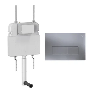 Crosswater Mpro Cistern Set 2 Brushed Nickel