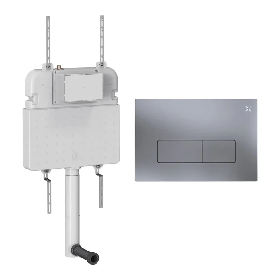 Crosswater Mpro Cistern Set 2 Brushed Nickel product image - Image 1