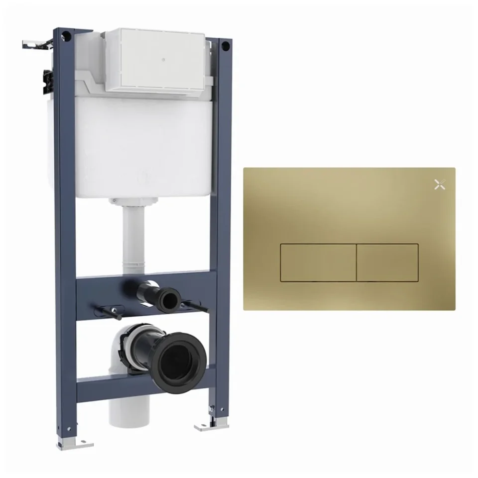 Crosswater Mpro Stainless Steel Frame Set 2 Brushed Brass product image - Image 1