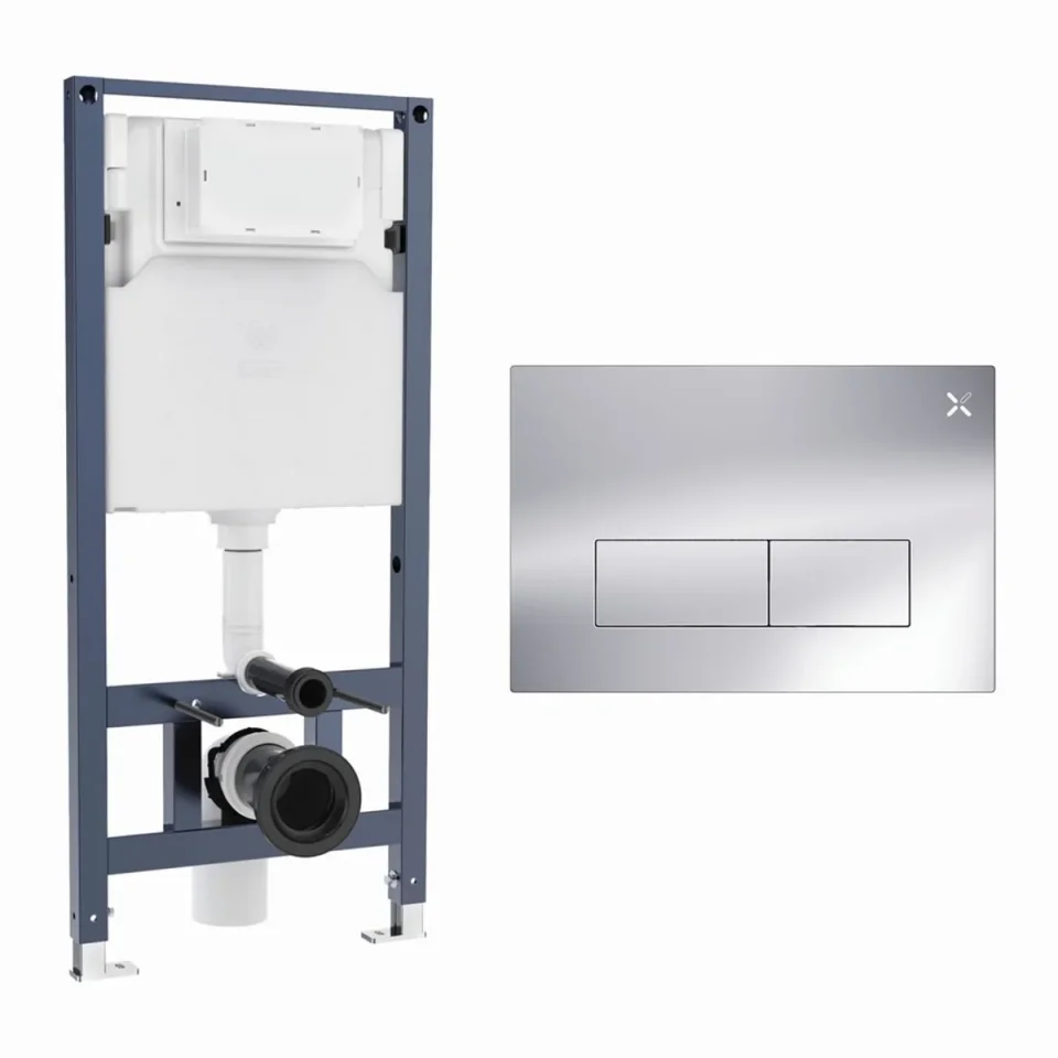 Crosswater Mpro Stainless Steel Frame Set 3 Chrome product image - Image 1