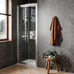 Crosswater Clear 6 Pivot Door 800 Brushed Nickel