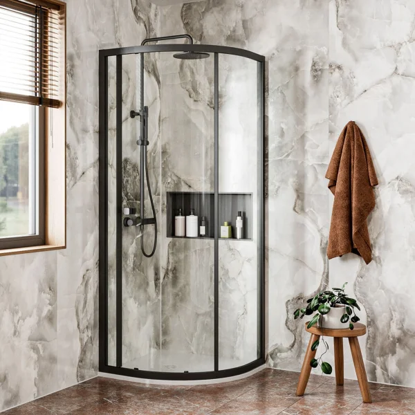 Crosswater 6mm Quadrant Single Door 800 Matt Black