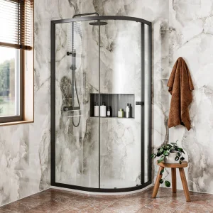Crosswater 6mm Quadrant Single Door 1200 x 900 Matt Black
