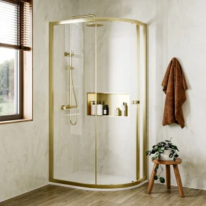 Crosswater 6mm Quadrant Single Door 1200 x 800 Brushed Brass