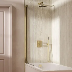 Crosswater Crossbox Shower Set 9 Brushed Brass 200mm