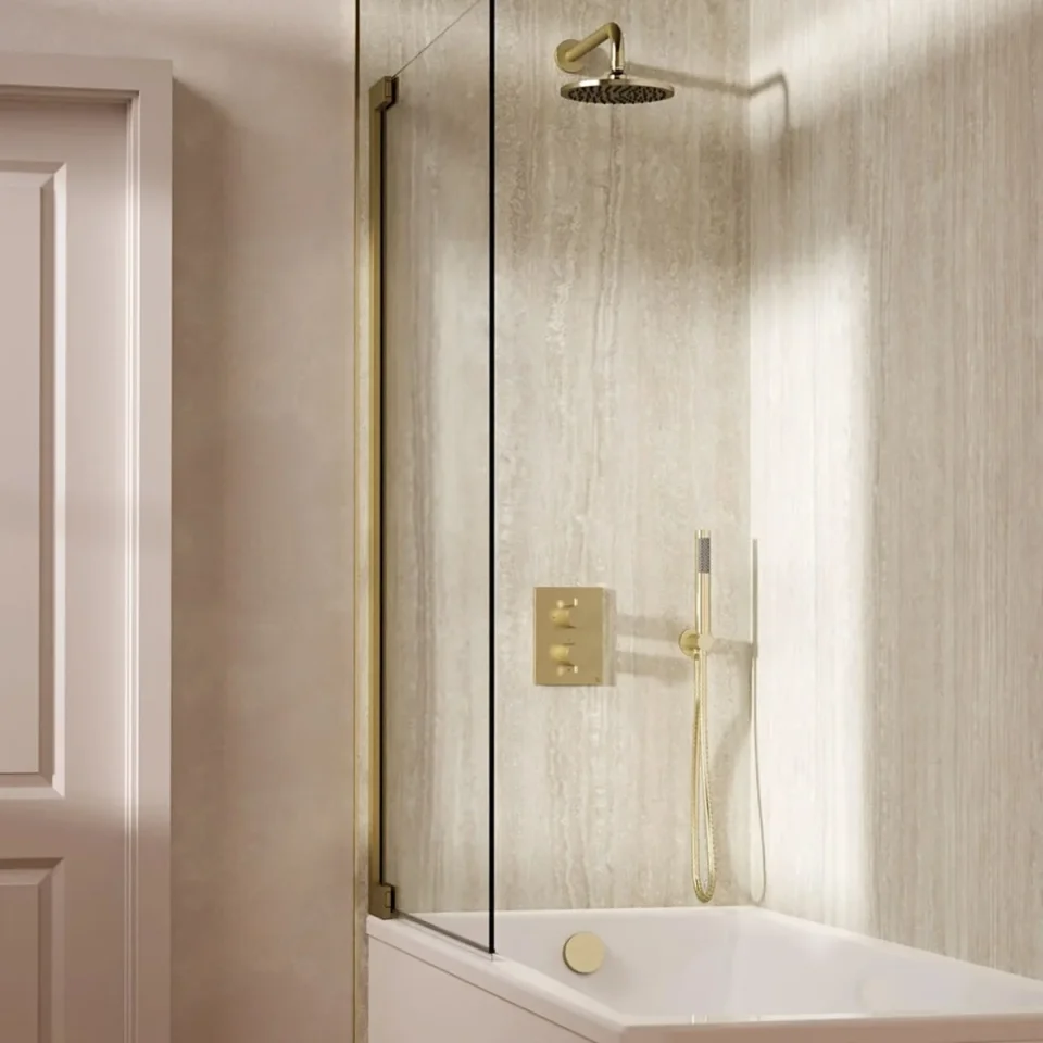Crosswater Crossbox Shower Set 9 Brushed Brass 200mm product image - Image 1