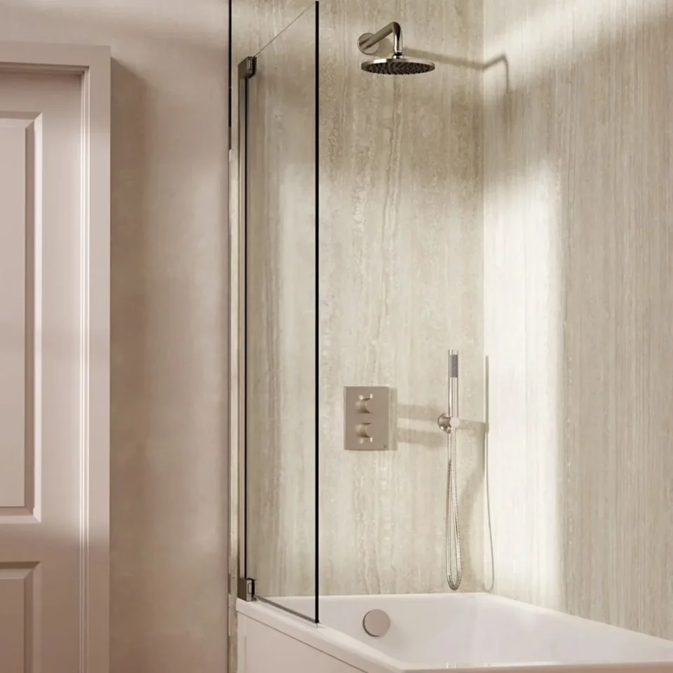 Crosswater Crossbox Shower Set 9 Brushed Nickel 200mm product image - Image 1