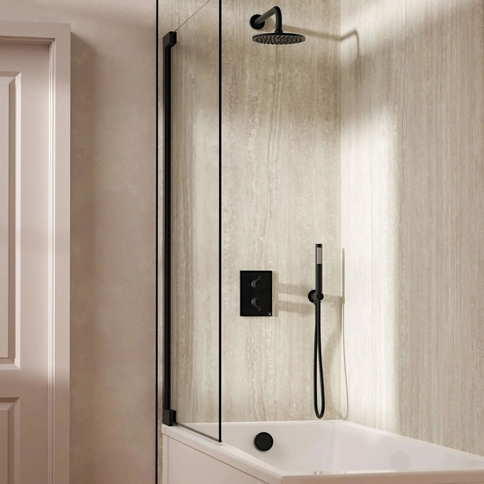 Crosswater Crossbox Shower Set 9 Matt Black 200mm