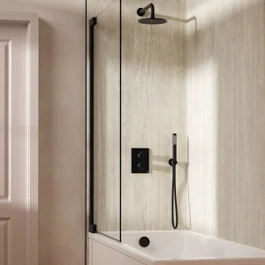 Crosswater Crossbox Shower Set 9 Matt Black 200mm