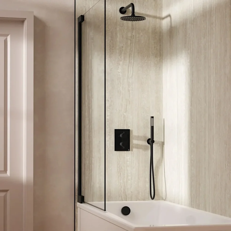 Crosswater Crossbox Shower Set 9 Matt Black 200mm product image - Image 1
