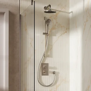 Crosswater Design Shower Set 4 Brushed Nickel 200mm