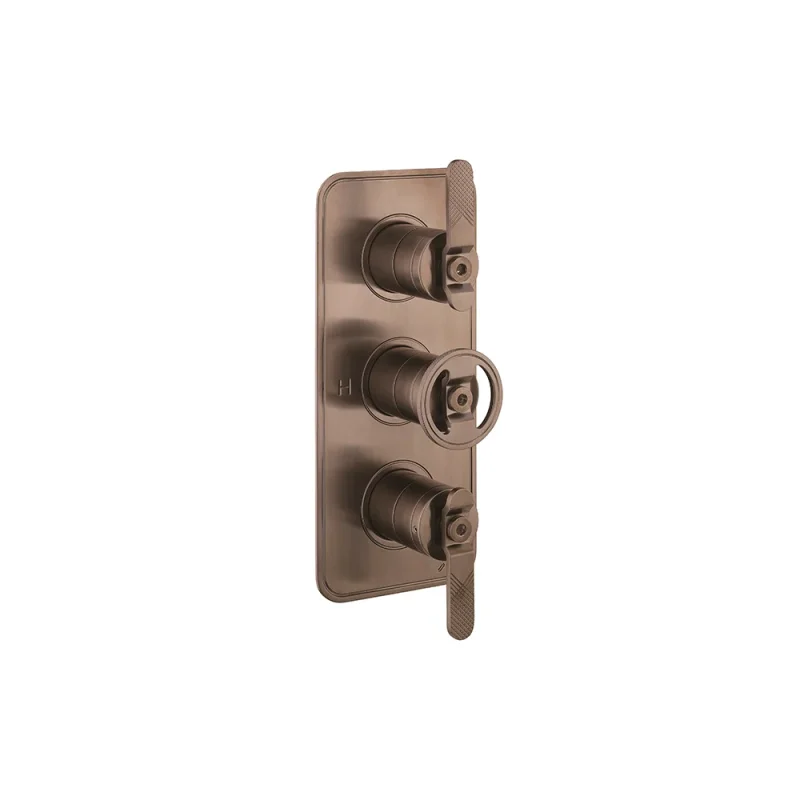 Crosswater Union 3 Handle Trimset Brushed Black Chrome Lever - must be paired with WLBP2000R+ or WLBP3000R+ detail view - Image 2