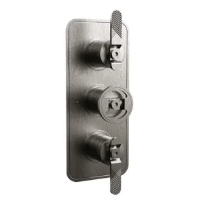 Crosswater Union 3 Handle Trimset Brushed Black Chrome Lever - must be paired with WLBP2000R+ or WLBP3000R+