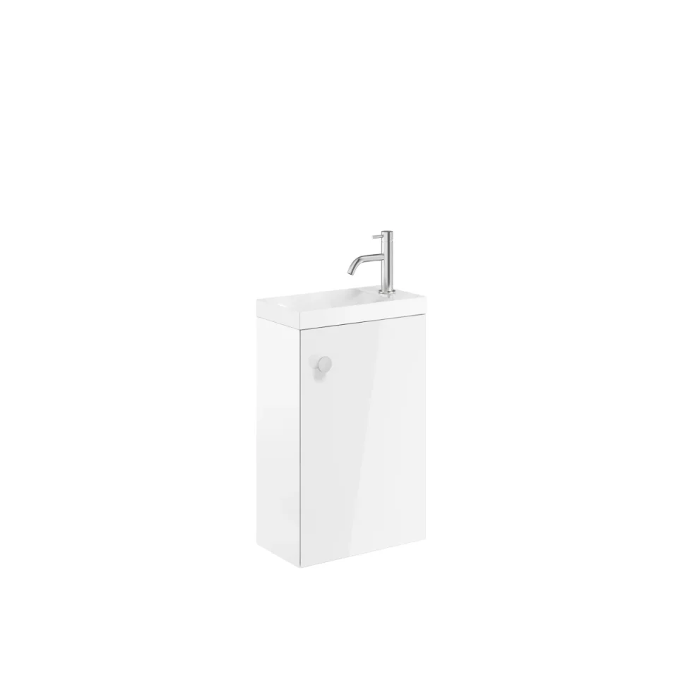 Crosswater Alo Cloakroom Unit 400 x 220mm White Gloss detail view - Image 2