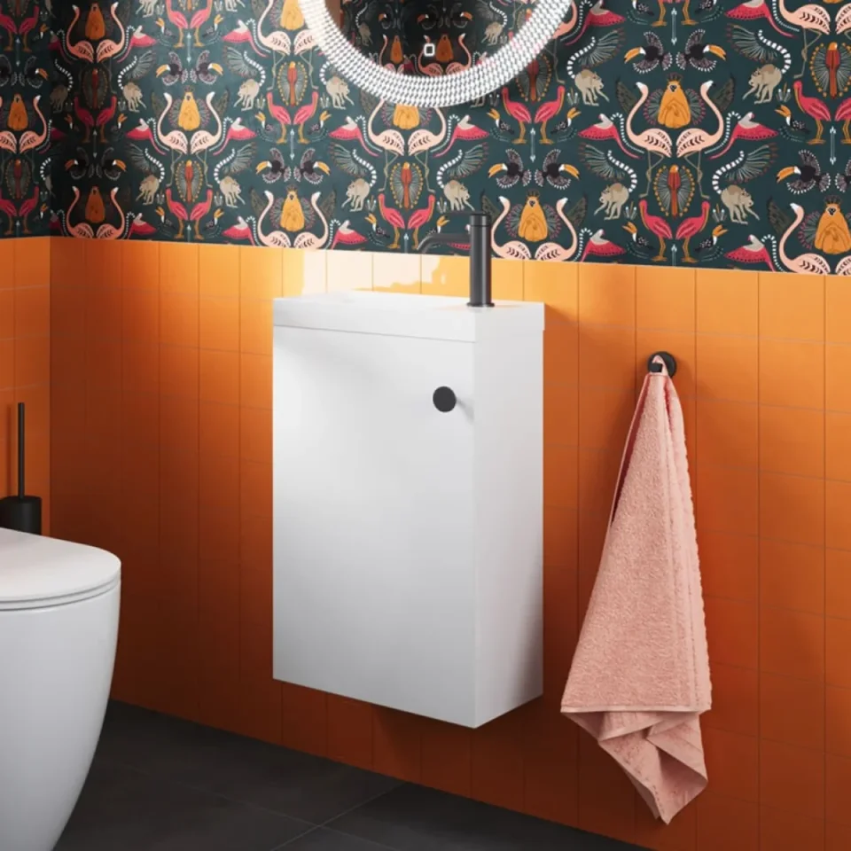 Crosswater Alo Cloakroom Unit 400 x 220mm White Gloss product image - Image 1